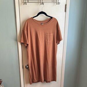 Old Navy Burnt orange T-shirt dress with front pocket size Large